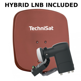 Technisat Red 45cm Aluminium Satellite dish with hybrid lnb